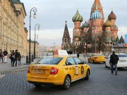 Taxis in Moscow's Red Square
